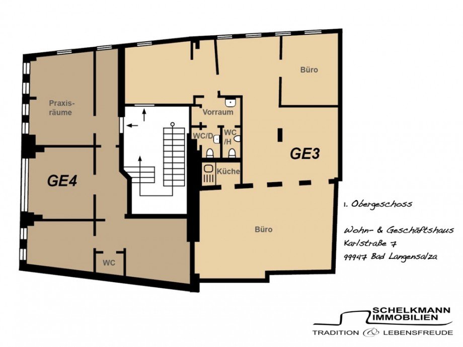 Grundriss 1.OG Karlstr.7 BadLangensalza Haus Bad Langensalza