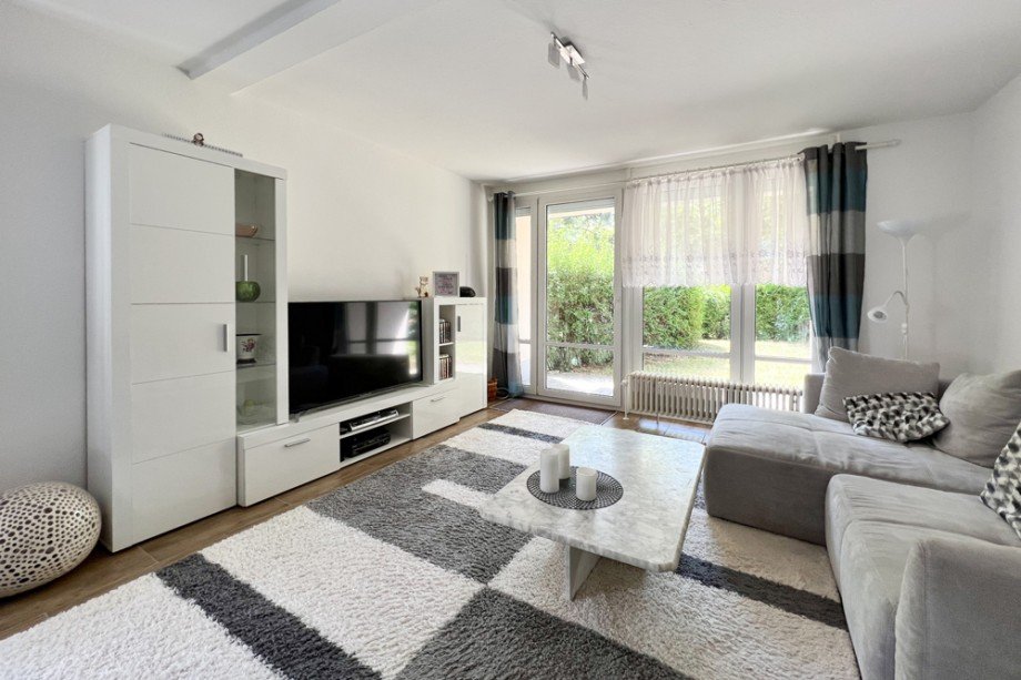 Wohnzimmer mit Terrasse Erdgeschosswohnung Weimar / Legefeld