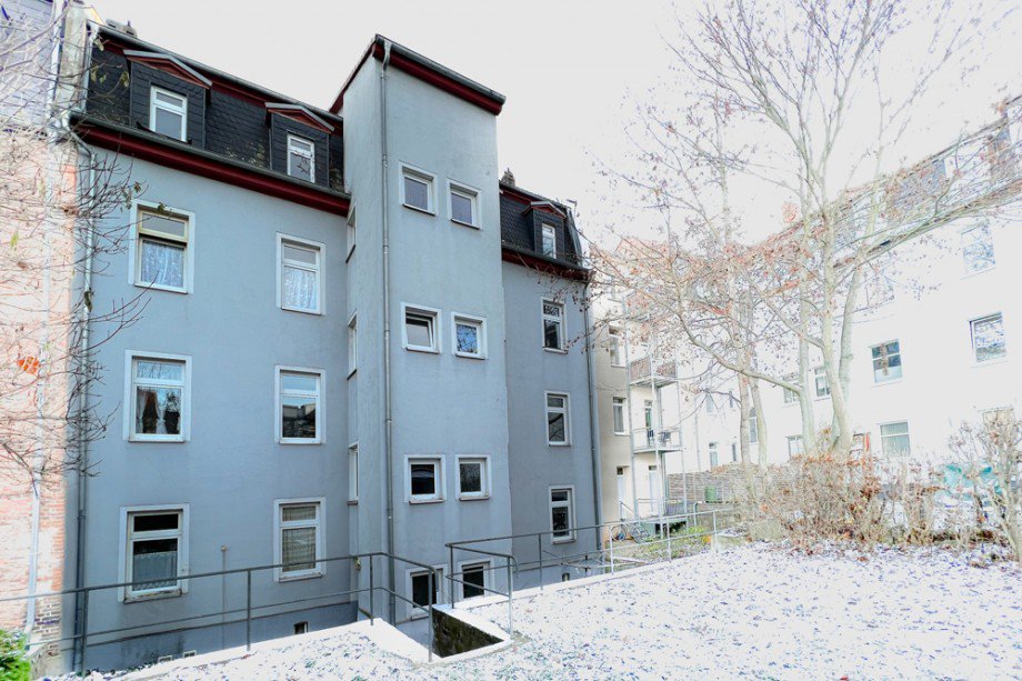 Garten und Hinterhaus im Winter Etagenwohnung Erfurt / Andreasvorstadt