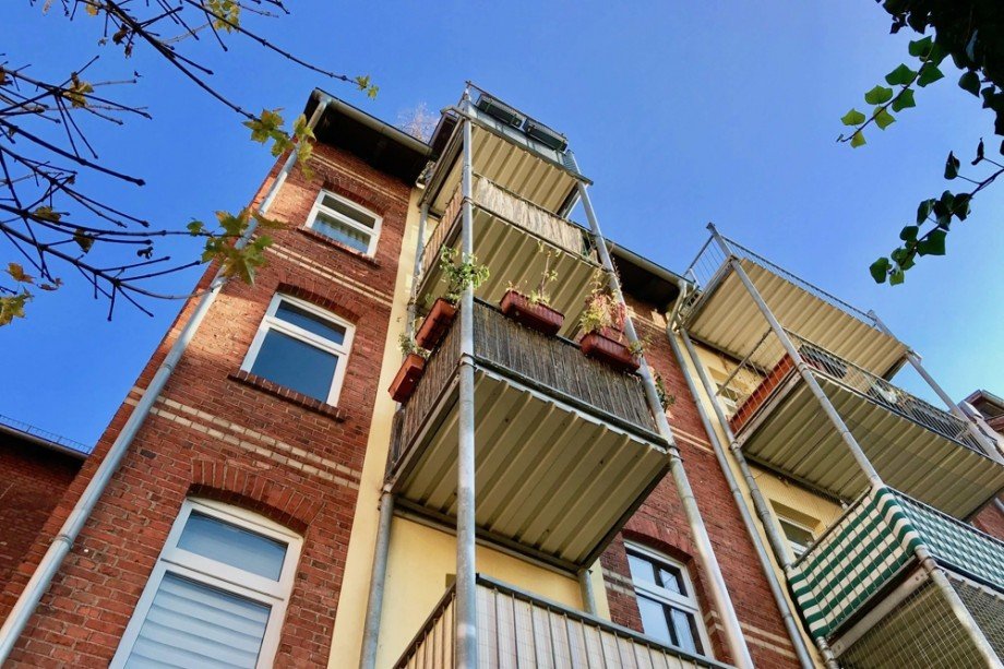 Balkonanlage im Sonnenlicht Maisonettewohnung Erfurt / Johannesplatz