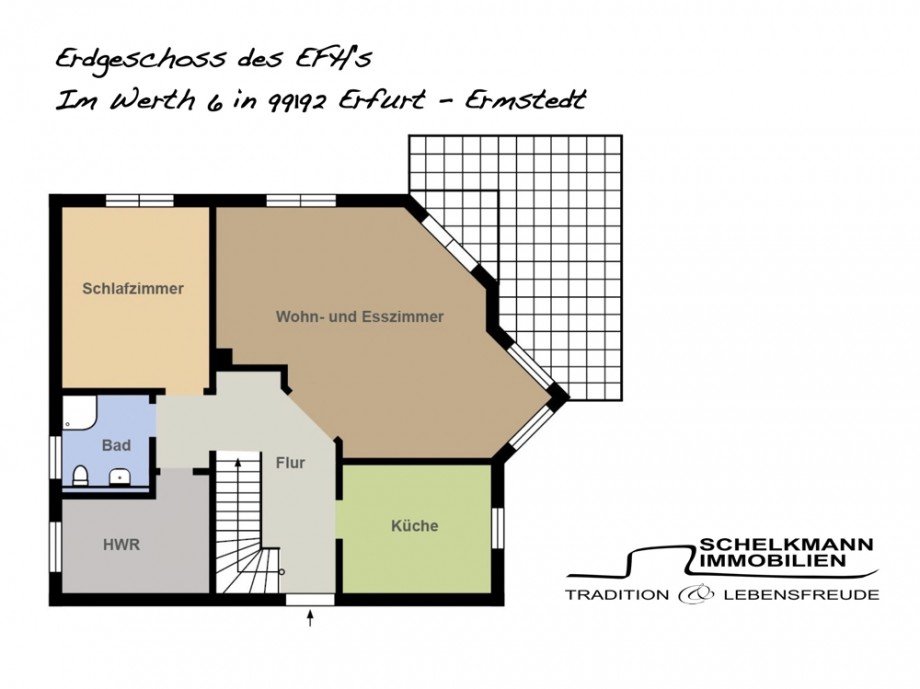 Grundriss Erdgeschoss Ermstedt Einfamilienhaus Erfurt