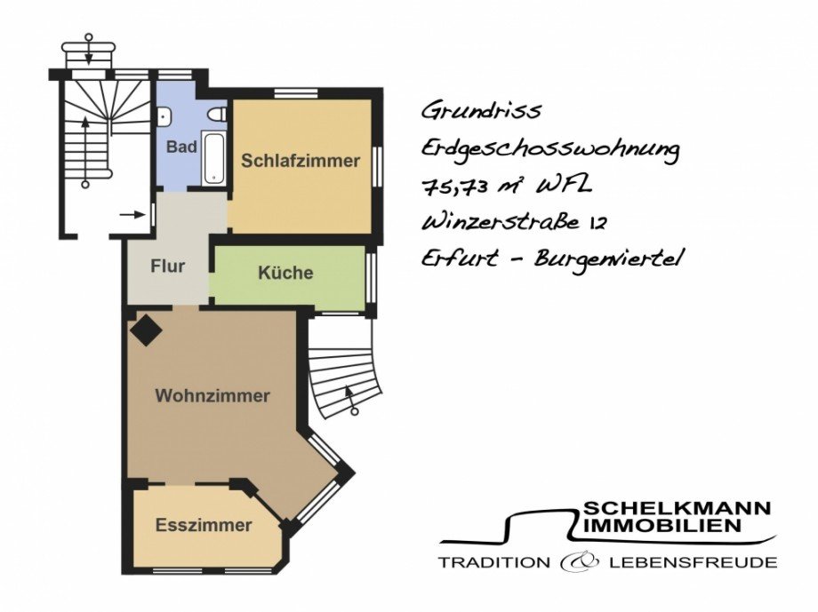 Grundriss Winzerstra�e 12 EG Erdgeschosswohnung Erfurt