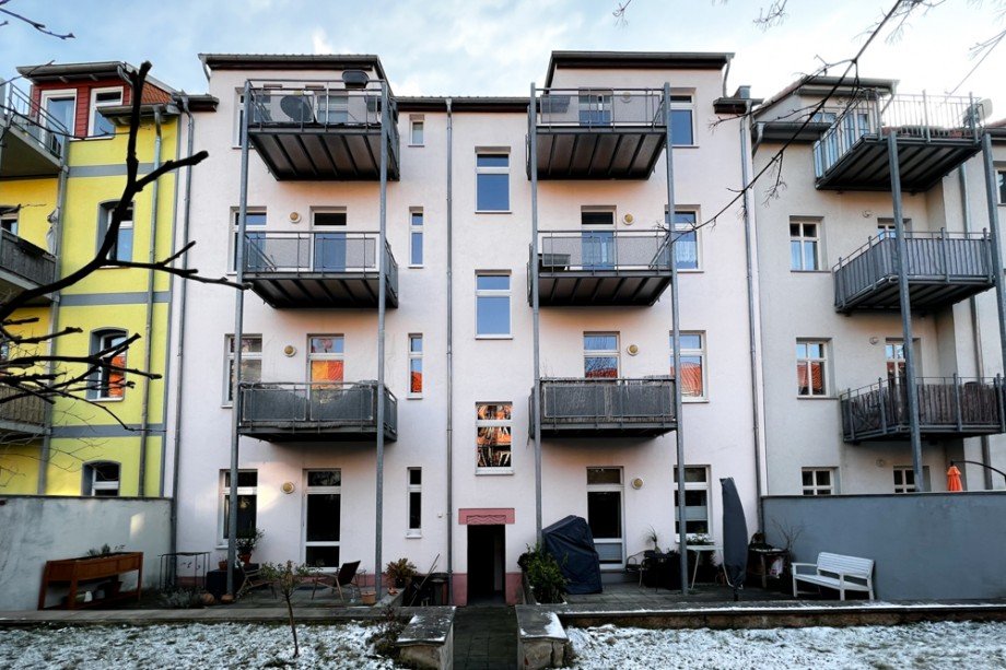 Gartenansicht des Hauses Etagenwohnung Erfurt