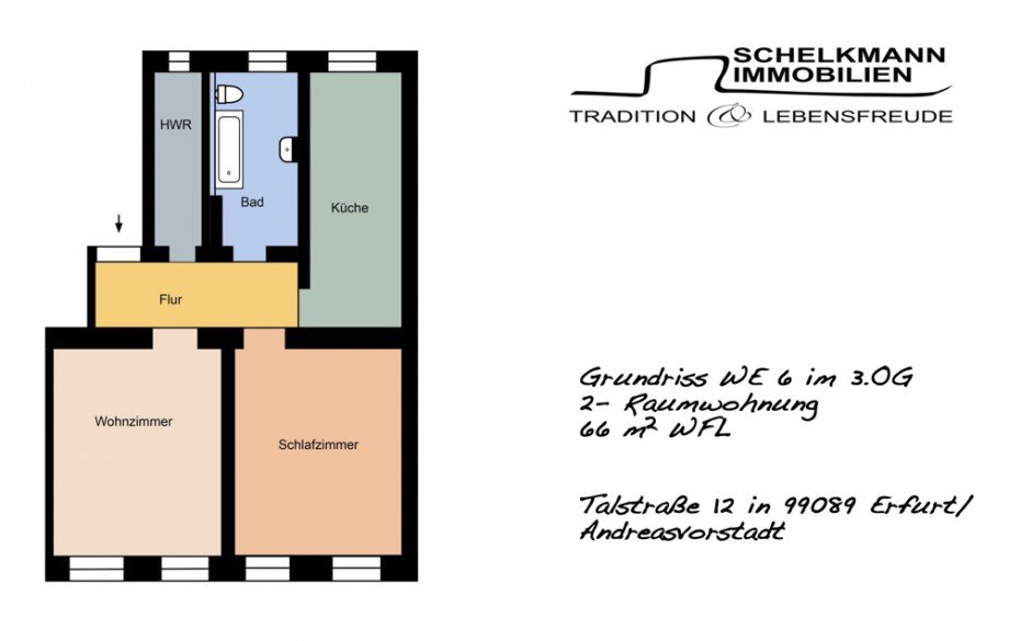Grundriss WE 6 Etagenwohnung Erfurt