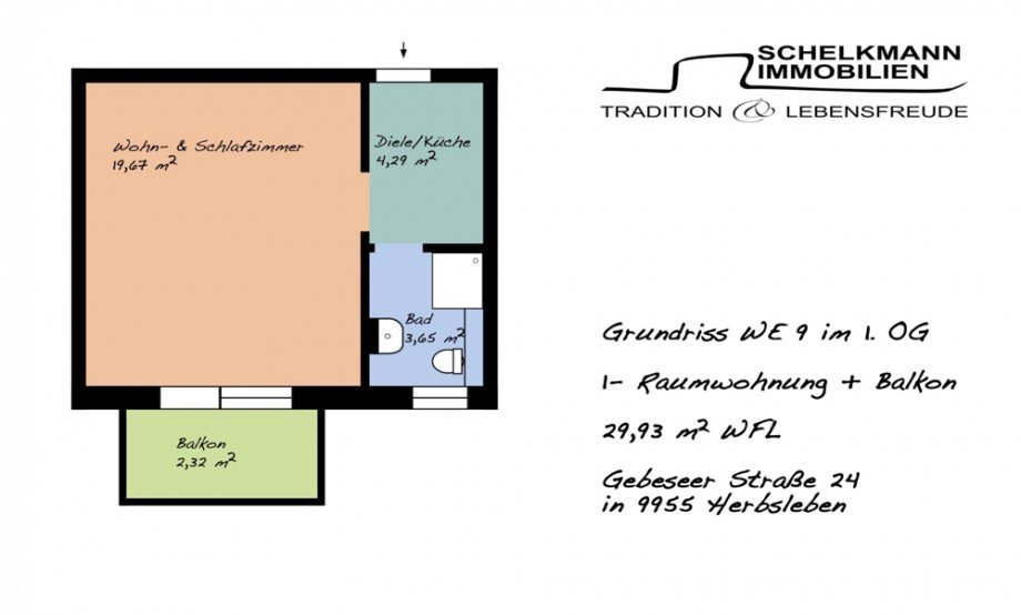 Grundriss WE9 Etagenwohnung Herbsleben