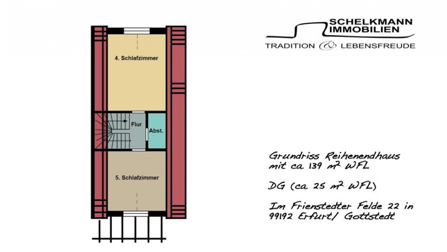 Grundriss Dachgeschoss Reihenendhaus Erfurt / Gottstedt